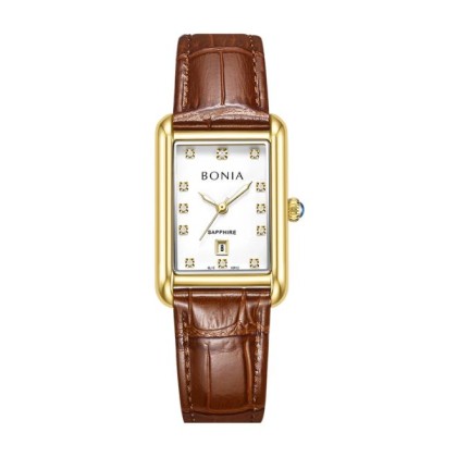 Bonia Elegance BNB10912-2217 Brown Leather Strap Women Watch 
